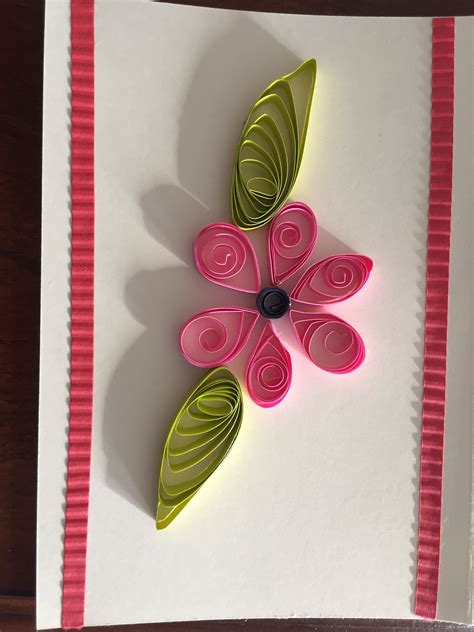 Quilled Pink Flower Quilling Pink Flowers Greeting Cards