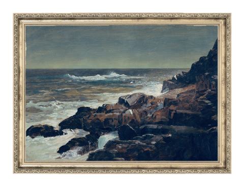 Printable Wall Art Stormy Ocean Sea Ocean Digital Print Dark Cliffs