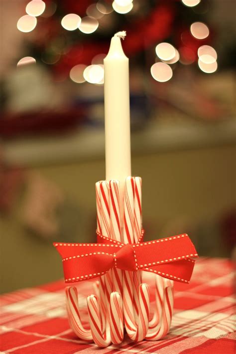 Diy Candy Cane Candlestick Diy Holiday Candles Candy Cane Crafts
