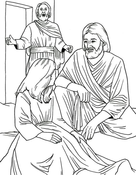 Jesus Healing Jairus Daughter Coloring Pages Coloring Pages