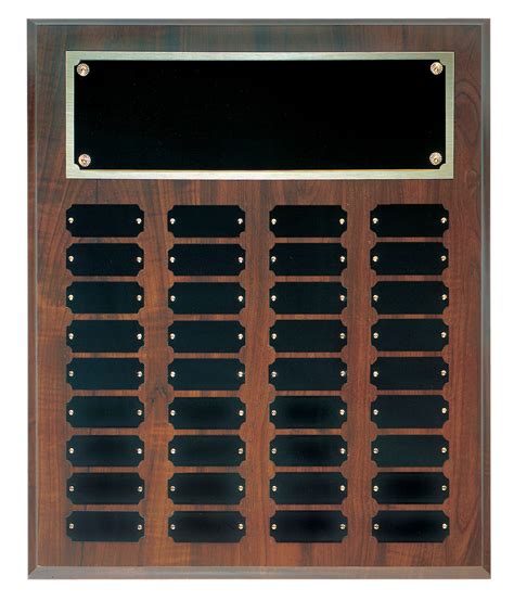 Solid Walnut Perpetual Plaque With Black Brass Plates Best Trophies