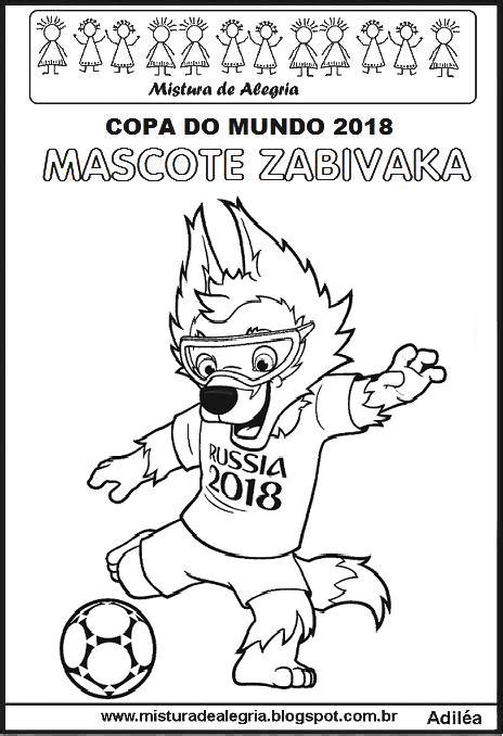 Mascote Da Copa Do Mundo De 2018 Para Imprimir E Colorir Mistura De
