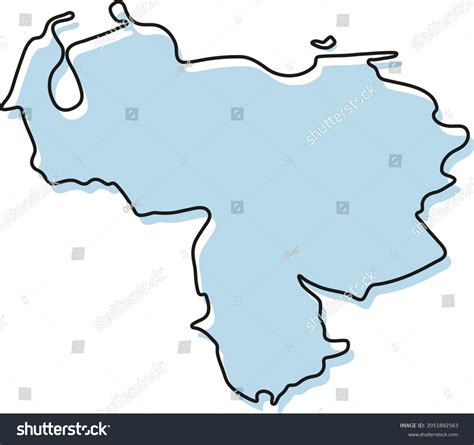 Stylized Simple Outline Map Of Venezuela Icon Royalty Free Stock