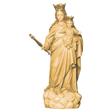 Estatua María Auxiliadora De Madera De La Val Gardena Acabado Con