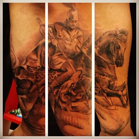 Skull tattoos cross tattoos tatoos patron saint of england saint george and the dragon post apocalyptic art full sleeve tattoo design beautiful drawings dark fantasy art. 42 best images about st george on Pinterest | Martin o ...