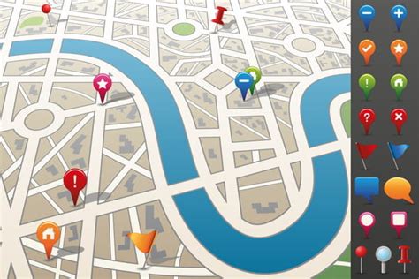 city map with navigation vectors eps uidownload