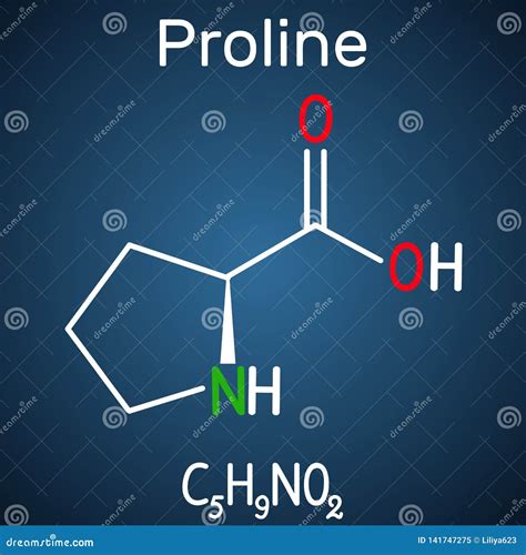 Proline L Proline Pro P Proteinogenic Amino Acid Molecule