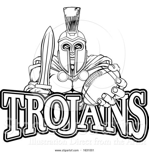 Vector Illustration Of Spartan Trojan American Football Sports Mascot