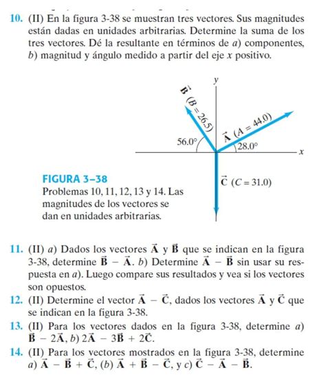 10 II En La Figura 3 38 Se Muestran Tres Vectores Sus Magnitudes