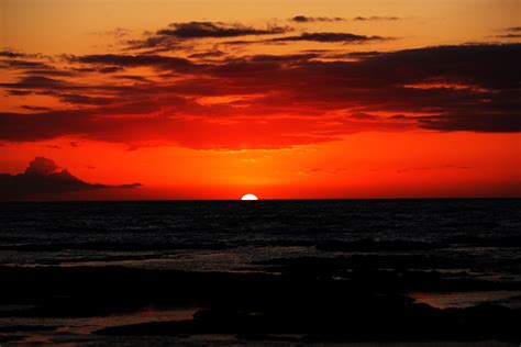 ゆんフリー写真素材集 No 14358 ハワイ島 夕日 アメリカ ハワイ