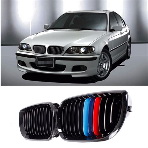 Gloss Black M Color Front Hood Sport Grille Grill For Bmw 3 Series E46