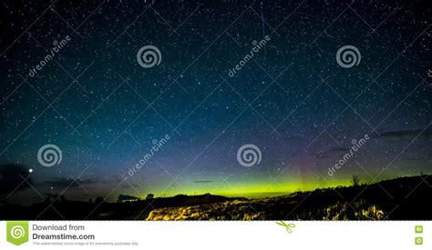 Isle Of Skye Northern Lights And Stars Stock Photo Image Of Infinite