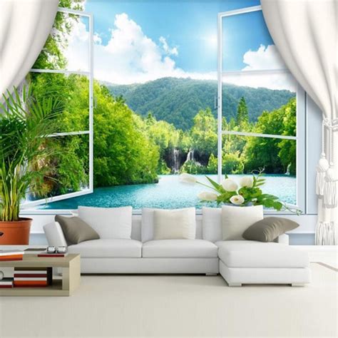 Custom Size 3d Mural Wallpaper Living Room Tv Sofa