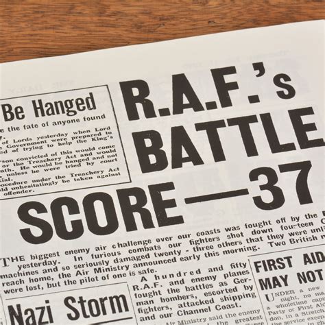 Personalised Battle Of Britain 75th Anniversary Newspaper Book Love