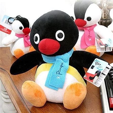 Plush Toy Pingu Character Penguin Stuffed Animal Plush Black 10 Inch