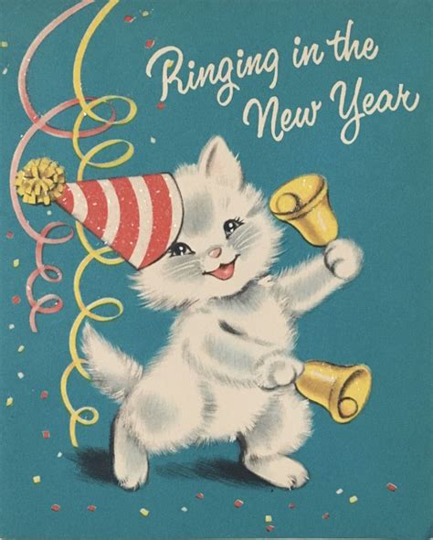 Vintage New Year Card Vintage Happy New Year Vintage Christmas Cards