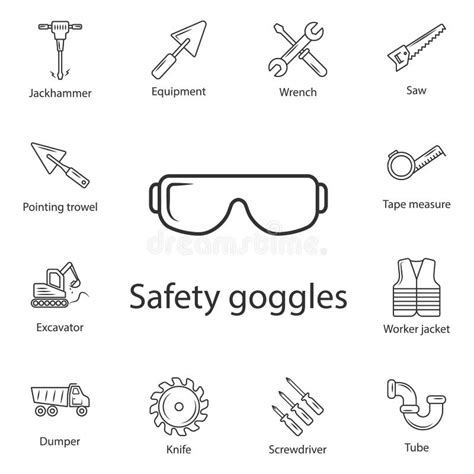 Safety Glasses Icon Simple Element Illustration Safety Glasses Symbol Design From Construction