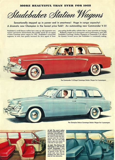 1955 Studebaker Station Wagons Automobile Advertising Automobile