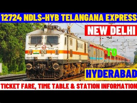 New Delhi To Hyderabad Telangana Express Ticket Fare Time