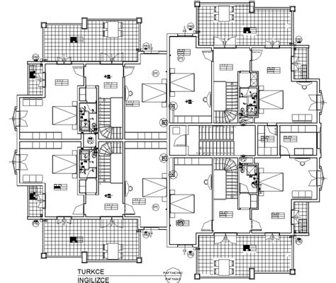 Apartment For Dormitory Plan In Dwg File Cadbull