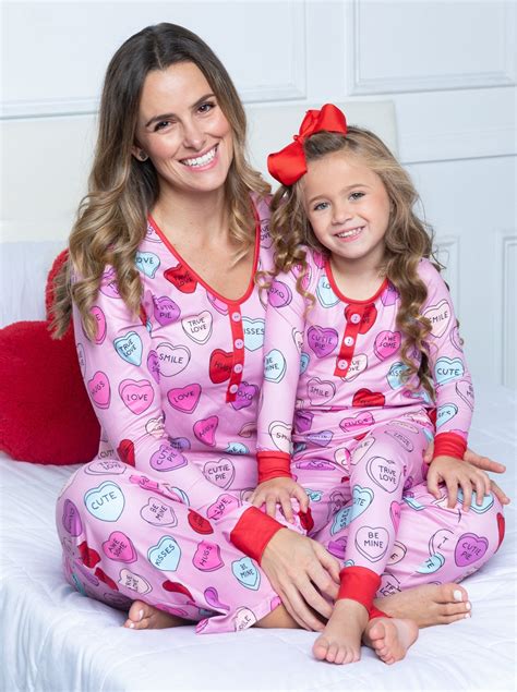 Mother Daughter Conversation Hearts Pajamas Set Mia Belle Girls