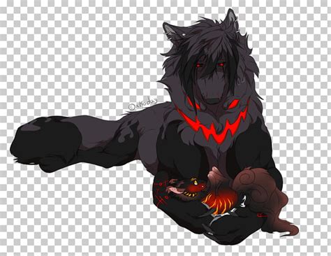 Gray Wolf Drawing Demon Anime Black Shading Png Clipart Free