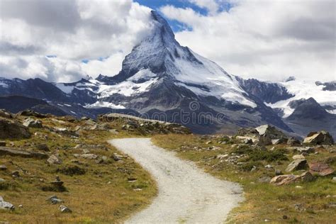 Road Swiss Alps Matterhorn Stock Photo Image Of Majestic Zermatt