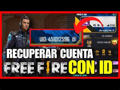 Como Recuperar Mi Cuenta De Free Fire Con Id