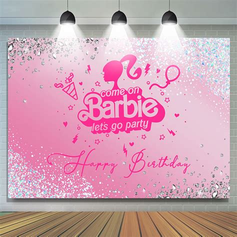 Lofaris Lets Go Party Diamond Pink Girls Birthday Backdrop