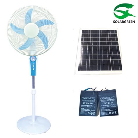 Solar Panel Rechargeable Stand Fan Acdc 16 Inch 18inch With Lithium Battery 12v China