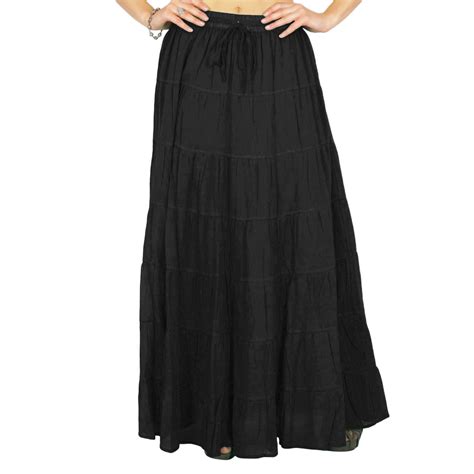 Phagun Women S Long Skirt Bohemian Gypsy Tiered Cotton Maxi Skirt Wtx Ebay