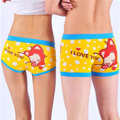 Free Shipping Brand Quality Couple Underwear Cotton Cartoon Underpants Panties Men Boxer Shorts