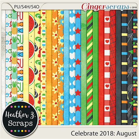 Gingerscraps Kits Celebrate 2018 August Kit By Heather Z Scraps