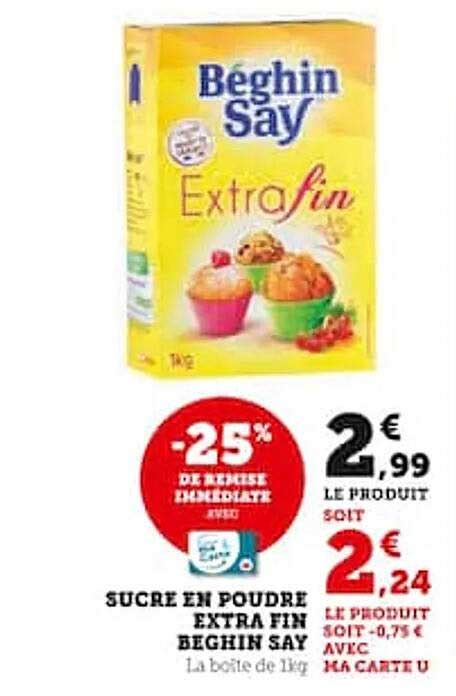 Promo Sucre En Poudre Extra Fin B Ghin Say Chez Super U Icatalogue Fr