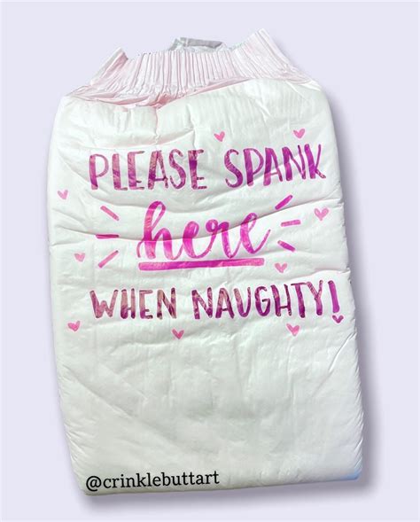 Abdl Adult Baby Diaper Spank Here When Naughty Design Etsy Uk