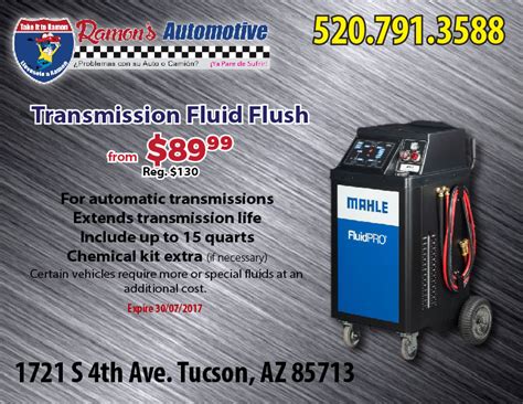 How much is a transmission flush. Transmission Flush - Ramon's Automotive | 1721 S 4th Ave ...