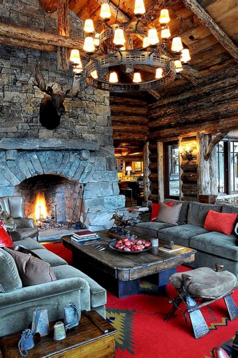 49 Superb Cozy And Rustic Cabin Style Living Rooms Ideas Rustic