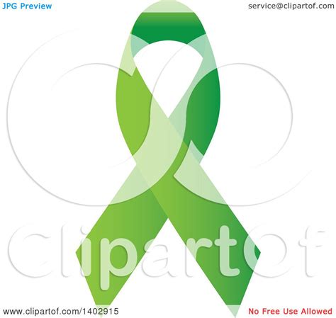 Clipart Of A Lime Green Awareness Ribbon Royalty Free Vector