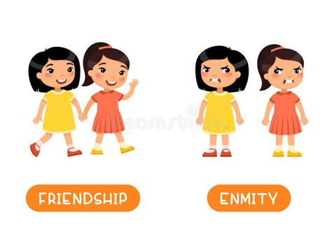 Antonyms Concept Good And Bad Kids Flash Card With Opposites Vector