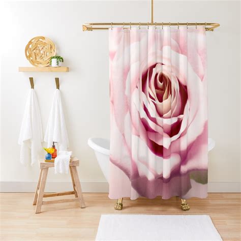 Pink Romantic Rose Shower Curtain By Rainbowcanvas Rose Shower Curtain Romantic Roses Curtains