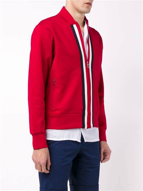 Lyst Gucci Web Trim Track Jacket In Red For Men