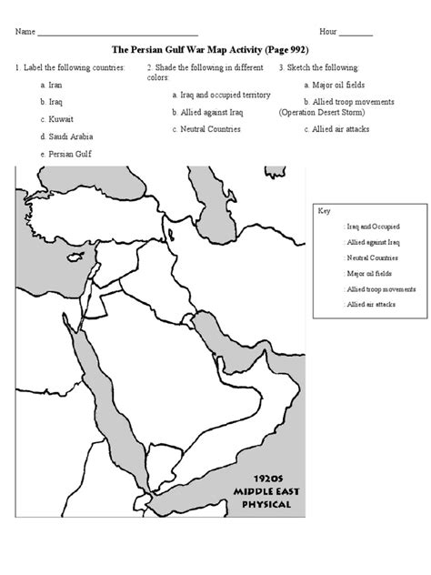 5 18 Persian Gulf War Map Activity Pdf