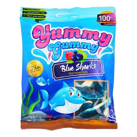 Buy Yummy Gummy Jelly Blue Sharks Gluten Free 150g Online At Special