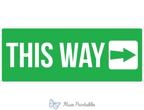 Printable This Way Right Arrow Sign