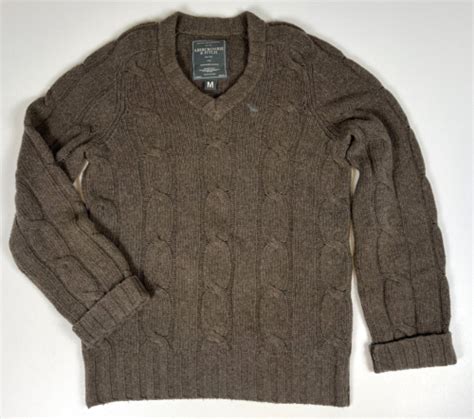 Men S Vintage Abercrombie And Fitch Lambswool Cashmere Cable Knit Sweater Sz M Ebay