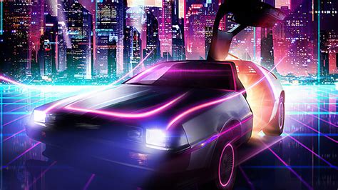 Delorean Back To 80s 4k Hd Vaporwave Wallpapers Hd Wallpapers Id 53998