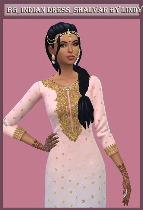 Bg Indian Dress Shalvar By Lindy Sims Sims 4 Mods Clothes Sims 4