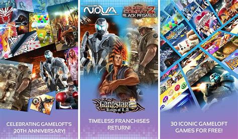 Gameloft Classics 20 Years A Set Of Classic Games In Honor Of The 20th Anniversary Of The Company