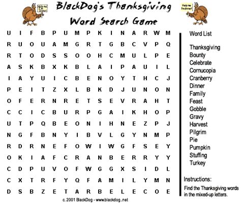 Printable Thanksgiving Word Picture Bloguez Com Word Searches