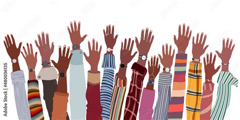 Arms And Hands Raised Up Ethnic Group Of Black African And African